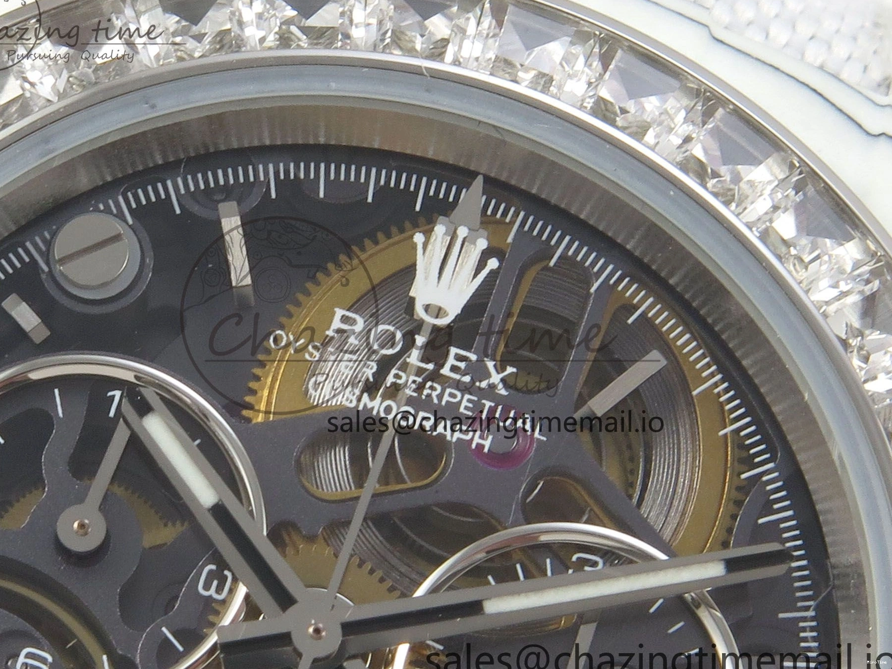 MiroTime 0301 Daytona Cosmograph White Carbon MPF Best Blaken Skeleton Dial on White Nylon Strap A FreshLook 314